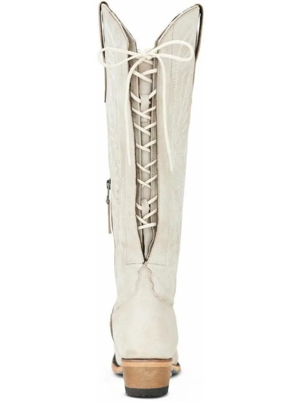 Women's White Comfortable Adjustable Thigh High Over the Knee Cowgirl Boots